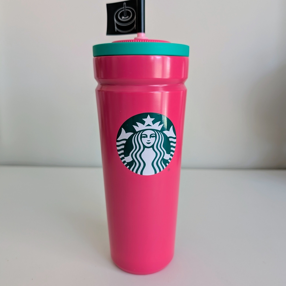 NEW Starbucks Barbie Hot Pink Venti 24oz. Insulated Tumbler Winter 2024 Straw